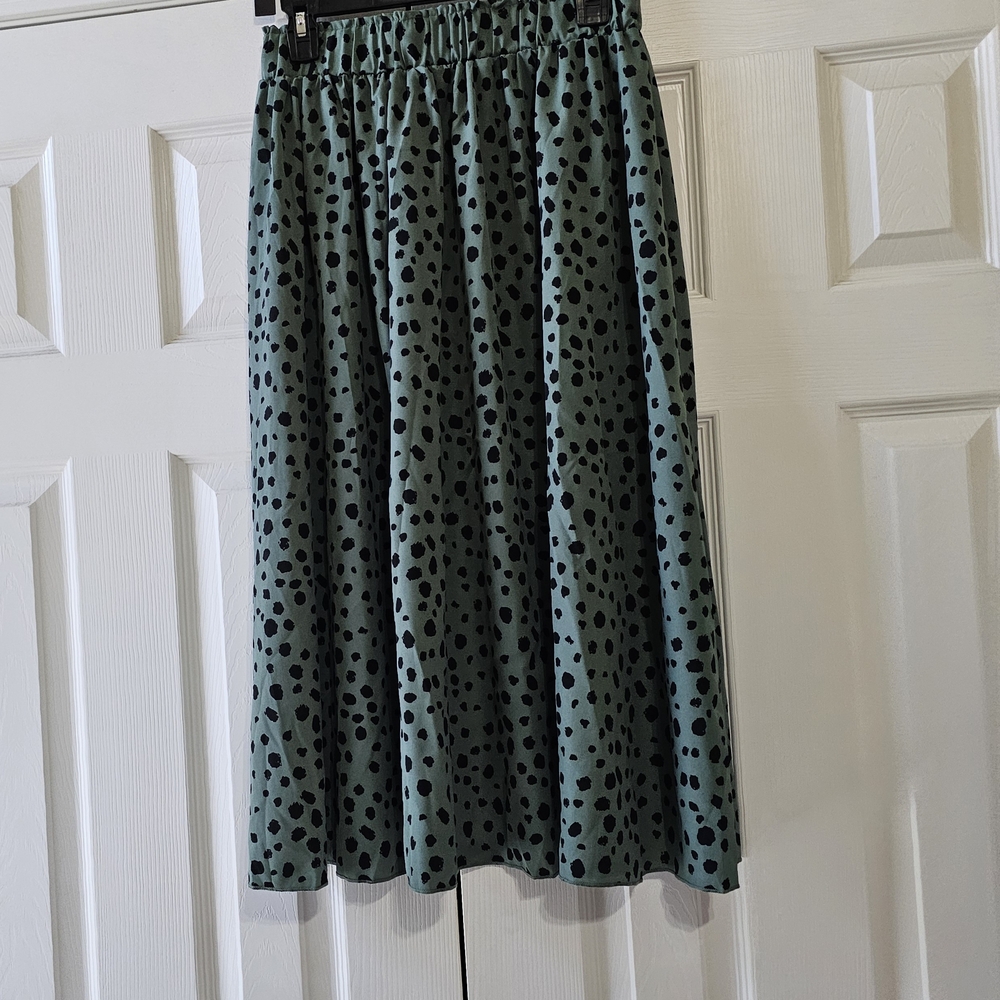 SHEIN Black Polka Dot A-Line Skirt